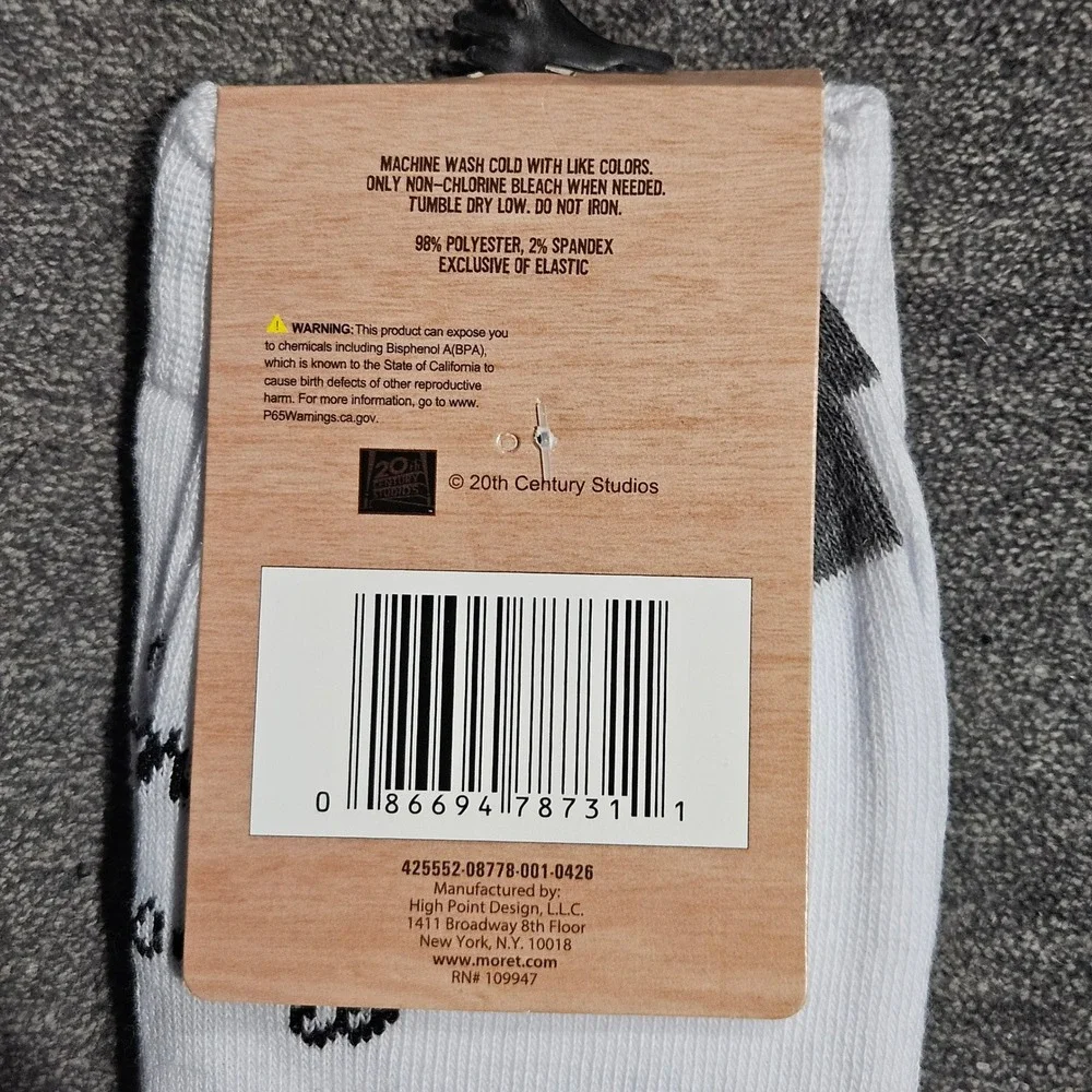 Napoleon Dynamite Flippin Sweet Mens Crew Socks White Grey Size 6.5-12 NWT